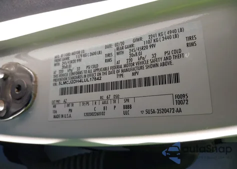 2020 Lincoln Corsair Reserve from USA, damaged, VIN 5LMCJ2DH4LUL17842